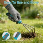 Gardening Tools, Carsolt 10 Piece Heavy Duty Stainless Steel Garden Tools Set with Ergonomic Rubber Handle. Variety of Gardening Hand Tools with Gift Box Ideal Garden Gifts for Women - Image 4