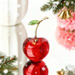 Crystal Cherry Decor Glass Red Fruit Ornament Glass Cherry Figurines for Kitchen Living Room Home Collectibles - Image 4