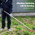 2-in-1 Garden Hoe and Weed Puller Rake, 60 Inch Adjustable Long Handle Weeding Tool Heavy Duty Spring Steel Head with Sand Texture Finish, Weed Remover for Garden, Yard, Lawn, Driveway - Image 5