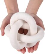 Wood Knot Chain Link Decor - 3 Link Boho Wooden Hand Carved Decorative Wooden Links Knots for Coffee Table Entryway Modern Farmhouse Shelf Decoration - Image 4