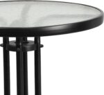 Flash Furniture Bellamy 23.75" Round Indoor/Outdoor Tempered Glass Metal Frame Side Table - Image 4