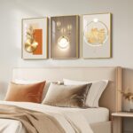Framed Modern Luxury Gold Wall Art, Set of 3 Piece Contemporary Paintings Artwork for Walls, Golden Prints Pictures with Gold Frame, Wall Decor for Living Room, Hallway, Bedroom, Office 16x24 Inch - Image 4