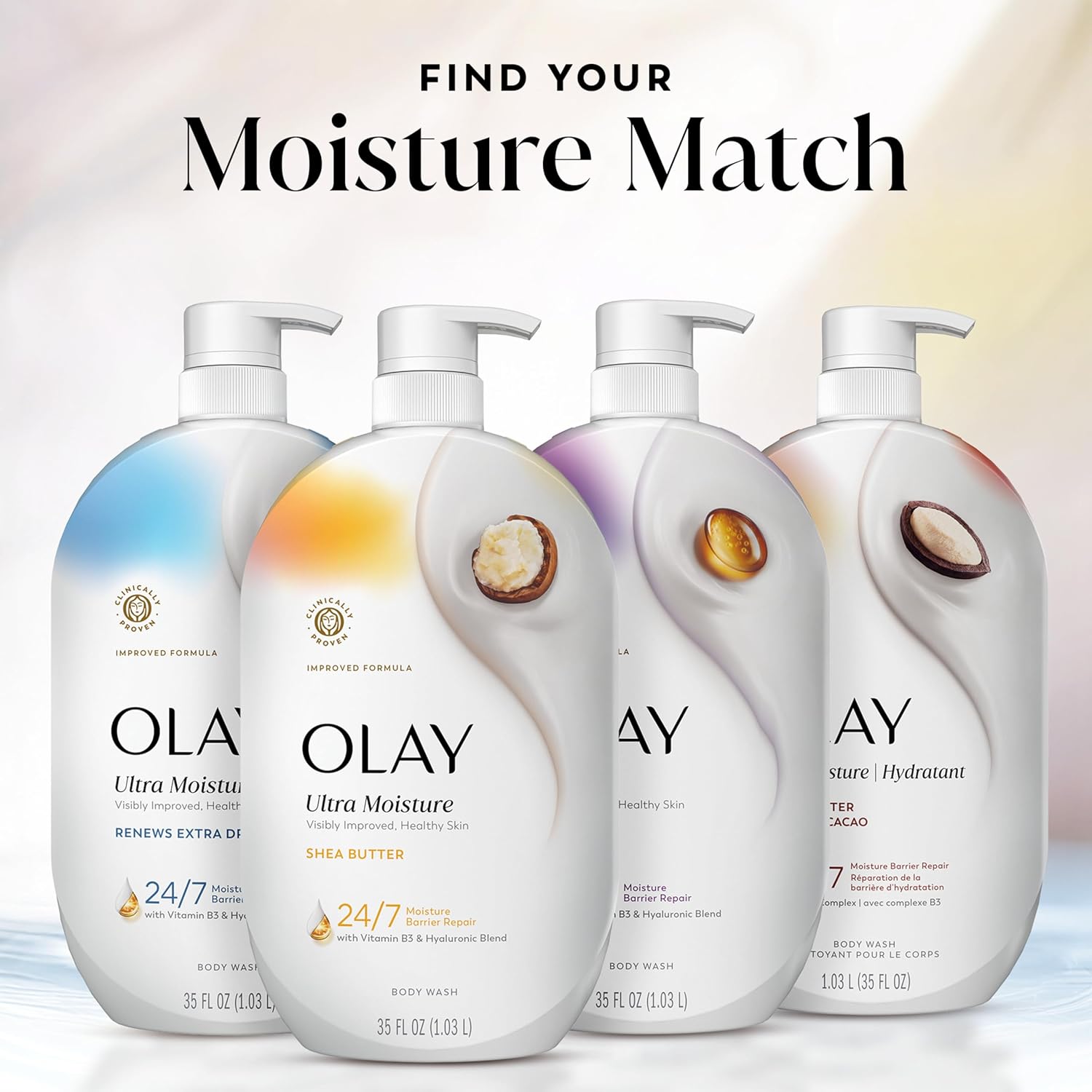 Olay Body Wash for Women, Ultra Moisture, 24/7 Moisture Barrier Repair, Hydrating Formula for Visibly Healthy Soft Skin, Vitamin B3 & Hyaluronic Blend, For All Skin Types, Shea Butter Scent, 35 fl oz - Image 9