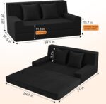 MeMoreCool 59" Loveseat Boneless Couch — Convertible Futon Sofa Bed, Corduroy Foldable 2-in-1 Floor Sleeper for Small Living Room, Apartment, Guest Room, High-Density Foam Support & Washable Cover - Image 3