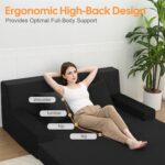MeMoreCool 59" Loveseat Boneless Couch — Convertible Futon Sofa Bed, Corduroy Foldable 2-in-1 Floor Sleeper for Small Living Room, Apartment, Guest Room, High-Density Foam Support & Washable Cover - Image 5