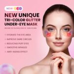 AILEORY Under Eye Patches (24 Pairs) - Tri-color Glitter Eye Gel Pads for Dark Circles, Puffy Eyes, Under eye Bags, Wrinkles | Natural Collagen Under Eye Mask Patches, Gel Under Eye Patches - Image 3