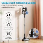 VIPSUN Cordless Vacuum Cleaner with Self-Standing, LED Screen Stick Vacuum Cleaners for Home, Lightweight Powerful Suction Vacuum, 6-in-1 Rechargeable Vacuum for Carpets, Pet Hair, Hardwood Floors - Image 3