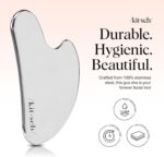 Kitsch Stainless Steel Gua Sha Facial Tools - Guasha Tool for Face, Face Sculpting Tool, Neck Massager, Double Chin Reducer Gua Sha Tools, Lymphatic Drainage Massager, Facial Skin Care - Silver - Image 3