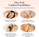 Kitsch Stainless Steel Gua Sha Facial Tools - Guasha Tool for Face, Face Sculpting Tool, Neck Massager, Double Chin Reducer Gua Sha Tools, Lymphatic Drainage Massager, Facial Skin Care - Silver - Image 5