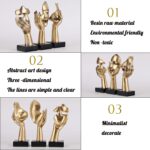 3 Pcs Thinker Small Statue Set - Black Gold Home Decor Abstract Art Figurines for Shelves, Living Room Coffee Table, Office Desktop (3 Pcs Gold, 6") - Image 4