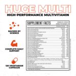 Huge Multi, Multivitamin for Men, High-Performance All-in-One Formula for Athletes & Bodybuilding, Vitamin & Mineral Replenishment, Supports Immune System & Healthy Hormone Levels (120 Capsules) - Image 5