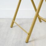 HOOBRO Folding TV Tray Tables, Set of 2 Side Table for Small Space, Industrial Snack Tables for Eating at Couch, Stable Metal Frame, Easy Assembly, Space Saving, Marble and Gold DM25BZ01 - Image 4