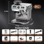 Espresso Machine with Grinder 20 Bar Professional Expresso Coffee Machines for Home Customizable 194℉-203℉ Temp Control Espresso Maker with 68oz Water Tank All-in-One Coffee Maker Cold Brew - Image 3