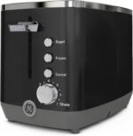 GE 2 Slice Black Stainless Steel Toaster, Extra Wide Slots for Toasting Bagels, Breads, Waffles & More, 7 Adjustable Shade Settings, Removable Crumb Tray, Countertop Kitchen Essentials, 850 Watts - Image 9