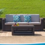 Flash Furniture Seneca Indoor/Outdoor Chocolate Brown Faux Rattan Coffee Table with Open Storage - Image 3
