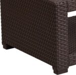 Flash Furniture Seneca Indoor/Outdoor Chocolate Brown Faux Rattan Coffee Table with Open Storage - Image 4