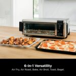 Ninja SP080 Foodi Digital Air Fry Countertop Oven with 6-in-1 Functionality, Flip Up & Away Capability for Storage Space, with Air Fry Basket, Wire Rack, Sheet Pan & Crumb Tray, Silver (Renewed) - Image 4