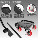 MYUEA Furniture Dolly,Furniture Movers with 5 Wheels,Carbon Steel Panel Heavy Duty Dolly,Maximum Load 3474LBS,Furniture Lifter with 5 360° Rotatable Rubber Universal Wheels(Black,6.89x6.9 in) - Image 3