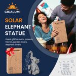 GIGALUMI Solar Garden Decor Watering Elephant Statues Outdoor, Birthday Gifts for Women Mom Grandma Senior Elder, Elephant Ornament for Balcony, Garden, Patio, Yard, Lawn (Constant Lights Only) - Image 3