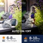 GIGALUMI Solar Garden Decor Watering Elephant Statues Outdoor, Birthday Gifts for Women Mom Grandma Senior Elder, Elephant Ornament for Balcony, Garden, Patio, Yard, Lawn (Constant Lights Only) - Image 5