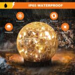 MLKNK Solar Globe Lights Outdoor Waterproof-Solar Balls-Solar Garden Lights-Orbs for Outside 4 Pack Cracked Glass Ball for Lawn Patio Yard Backyard Decorations - Image 3