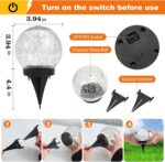 MLKNK Solar Globe Lights Outdoor Waterproof-Solar Balls-Solar Garden Lights-Orbs for Outside 4 Pack Cracked Glass Ball for Lawn Patio Yard Backyard Decorations - Image 5