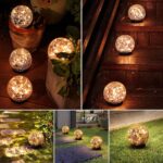 MLKNK Solar Globe Lights Outdoor Waterproof-Solar Balls-Solar Garden Lights-Orbs for Outside 4 Pack Cracked Glass Ball for Lawn Patio Yard Backyard Decorations - Image 6