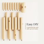 Pipishell Coat Rack Sturdy Wooden Coat Rack Stand, Adjustable Coat Tree, Free Standing Tree Hanger with 4 Sections & 8 Hooks, for Home/Bedroom/Office/Hallway/Entryway - Image 7