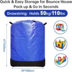 Heavy Duty Water-Resistant Inflatable Bounce House Storage Bag with Drawstring, Flat 39" x 47", for Residential & Commercial Use-Blue - Image 3