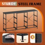 WLIVE 54''W Dresser for Bedroom, Black Dresser TV Stand for 55, 60, 65 inch TV, Wide Chest of Drawers with 9 Drawer, Large Entertainment Center, Fabric Dressers with Wood Top for Closet, Living Room - Image 7