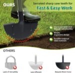 Half Moon Edger Lawn Tool - Heavy Duty Saw Tooth Manual Edgers with Sharp Blade & Wide Footplate, 38"-49" Adjustable T-Grip Handle for Landscaping, Sidewalks, Yard,Grass,Flower Bed & Garden Edging - Image 3