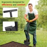 Half Moon Edger Lawn Tool - Heavy Duty Saw Tooth Manual Edgers with Sharp Blade & Wide Footplate, 38"-49" Adjustable T-Grip Handle for Landscaping, Sidewalks, Yard,Grass,Flower Bed & Garden Edging - Image 5
