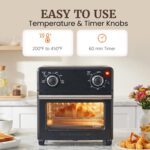 Elite Gourmet Compact 8.5Qt Air Fryer Oven – Mini Countertop Air Fryer with Adjustable Time & Temperature Controls, 800W, Includes Air Fry Basket, Bake Pan & Recipes, Black - Image 3