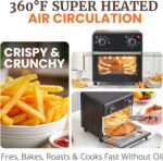 Elite Gourmet Compact 8.5Qt Air Fryer Oven – Mini Countertop Air Fryer with Adjustable Time & Temperature Controls, 800W, Includes Air Fry Basket, Bake Pan & Recipes, Black - Image 4