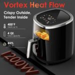 Compact Air Fryer, 9-in-1 with Smart Digital Color TouchScreen Air Fryers, View Window, Air Fry, Roast, Bake,Reheat, Dehydrate, 12 Presets,Dishwasher Safe Basket & Less Oil Nonstick,4.2QT - Image 5