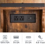 HOOBRO End Table with Charging Station, Narrow Side Table, Flip Top Nightstand with USB Ports and Outlets, Bedside Tables with Shelf for Small Spaces, Living Room, Rustic Brown BF341BZ01 - Image 5