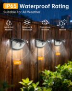 Aootek New Solar Motion Sensor Lights 120 LEDs with Lights Reflector,270° Wide Angle, IP65 Waterproof, Step Lights for Front Door, Yard, Garage, Deck (Black, Daylight White, 6-Pack) - Image 3