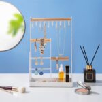 ProCase Cute Jewelry Stand, Aesthetic Jewelry Organizer for Dresser Vanity, Jewelry Holder Display for Necklaces Earrings, Gifts for Teen Girls Women, Bedroom Dorm Decor -Medium, White - Image 3