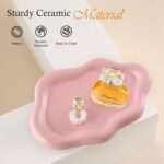 CCINPPY Ceramic Jewelry Tray Trinket Dish, Decorative Cloud Vanity Key Tray for Women, Ring Holder Dish, Cute Jewelry Plate Bowl Room Decor Aesthetic, Pink, Medium - Image 4