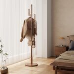 Muwuele Solid Wood Cactus Coat Rack, Freestanding Coat Rack With 6 L-Shaped Hooks and 3 Adjustable Sizes, Coat Tree for Bedroom, Entryway, Livingroom, Coat Hanger Stand for Coats, Handbags (Walnut) - Image 3