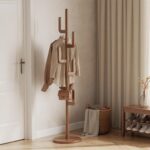 Muwuele Solid Wood Cactus Coat Rack, Freestanding Coat Rack With 6 L-Shaped Hooks and 3 Adjustable Sizes, Coat Tree for Bedroom, Entryway, Livingroom, Coat Hanger Stand for Coats, Handbags (Walnut) - Image 7