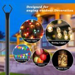 Mutovlin 2 Pack String Light Poles,10 Ft Light Poles for Outside String Lights,Outdoor Lights Pole with Fork,Metal Poles Stand for Patio Deck Backyard (10FT 2 Pack) - Image 3