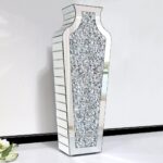 Allartonly Floor Crushed Diamond Mirrored Vase 27" Tall, Crystal Silver Glass Decorative Mirror Large Size Luxury for Home Decor. Can't Hold Water. - Image 3