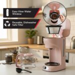 MUELLER HOME 12-Cup Pink Coffee Maker - Borosilicate Carafe, Auto-Off, Pink Kitchen Accessories, Reusable Filter, Anti-Drip, Kitchen Appliances, Keep-Warm Function - Image 5