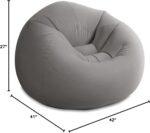 INTEX 68579EP Beanless Bag Inflatable Lounge Chair: Corduroy Textured Flocking – Durable Vinyl – Folds Compactly – 220lb Weight Capacity – 45" x 45" x 28" - Image 4