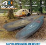 Kayak Cover 10ft 600D Waterproof Heavy Duty, Full Coverage Canoe Cover with UV Protection & Dust Resistant – for Indoor/Outdoor Storage, Fishing Boats, Paddle Board, Includes Storage Bag - Image 3