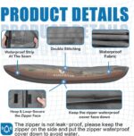 Kayak Cover 10ft 600D Waterproof Heavy Duty, Full Coverage Canoe Cover with UV Protection & Dust Resistant – for Indoor/Outdoor Storage, Fishing Boats, Paddle Board, Includes Storage Bag - Image 5