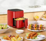 Air Fryer 3.17QT with Clear Window, Simple Operation Airfryer Non-Stick Basket Dishwasher Safe, Square Airfryer, Air Fry, Roast, Reheat, Dehydrate, Bake, 400°F Rapid Air Crispy Technology, Red - Image 3