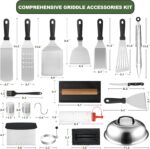 35PCS Griddle Accessories Kit, Flat Top Grill Accessories Set for Blackstone and Camp Chef, Grill Spatula Set with Enlarged Spatulas, Basting Cover, Scraper for Outdoor Barbecue - Image 3