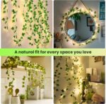 Ivy Vine String Lights, 23FT 73 LED Lighted Garland with Green Leaves, USB & Battery Powered, Room Wall, Dorm, Bedroom, Patio Decor, Warm White - Image 5